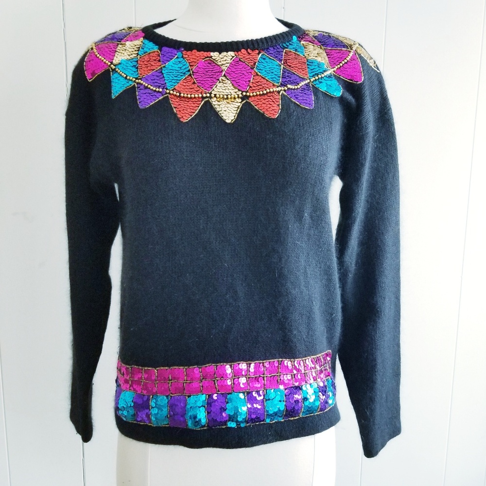 1980s Mi Ki by‎ Majestic Silk/Angora Blend Sweater